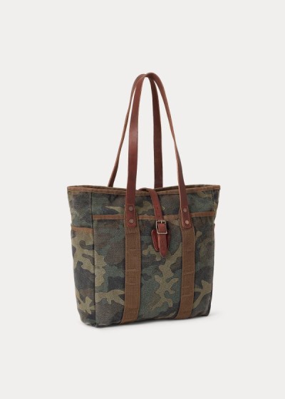 Men's Polo Ralph Lauren Camouflage Cotton Canvas Tote Bags | 709631VGA